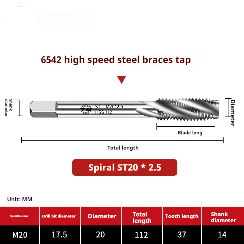 2114-6542 High Speed Steel Braces Taps ST Straight Groove Taps Thread Sheath Braces Tapping Screw Sleeve Installation Tool Shandong Denso Pricision Tools Co.,Ltd.